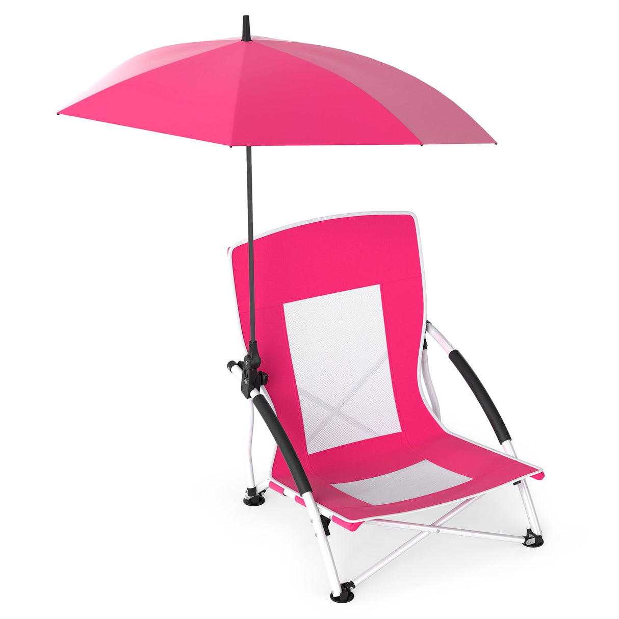 Sillas de playa con sombrilla para adultos (paquete de 2) con sombrilla ajustable