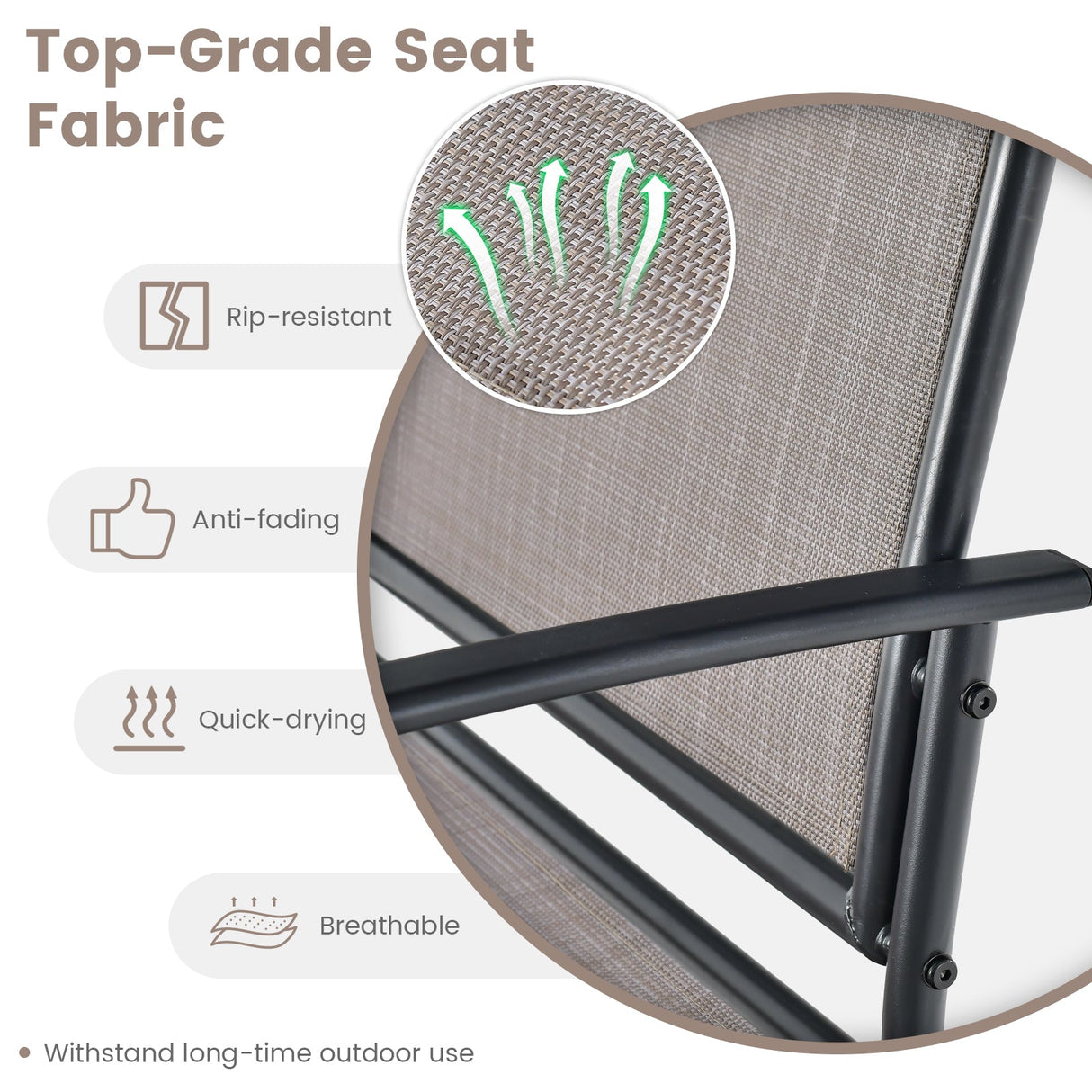 Sillón Loveseat Deslizante para Exteriores con Mesa de Centro de Cristal Templado - 2 Piezas