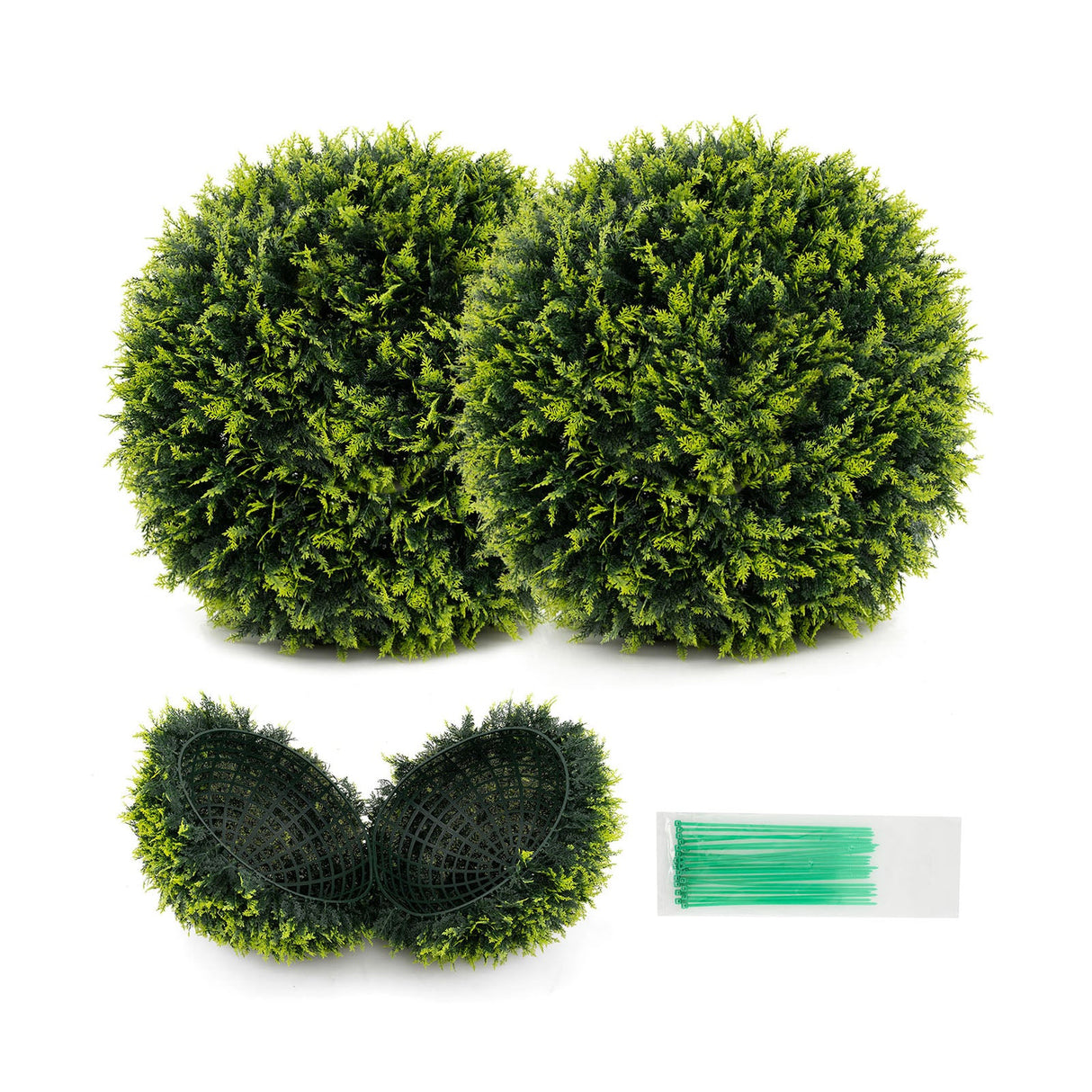 2 Piezas 18/22 Pulgadas Bolas Decorativas Sintéticas para Interiores y Exteriores para Patio, Jardín, Puerta Principal, Balcón y Patio Trasero