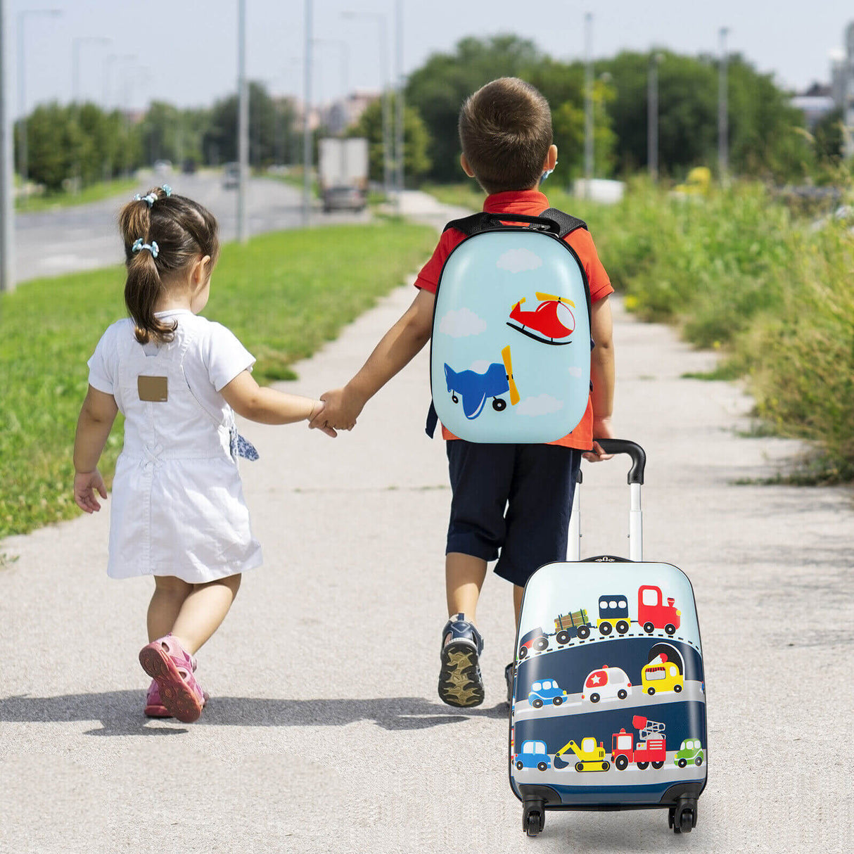 Juego de equipaje de mano de 2 piezas para niños con mochila de 12 pulgadas