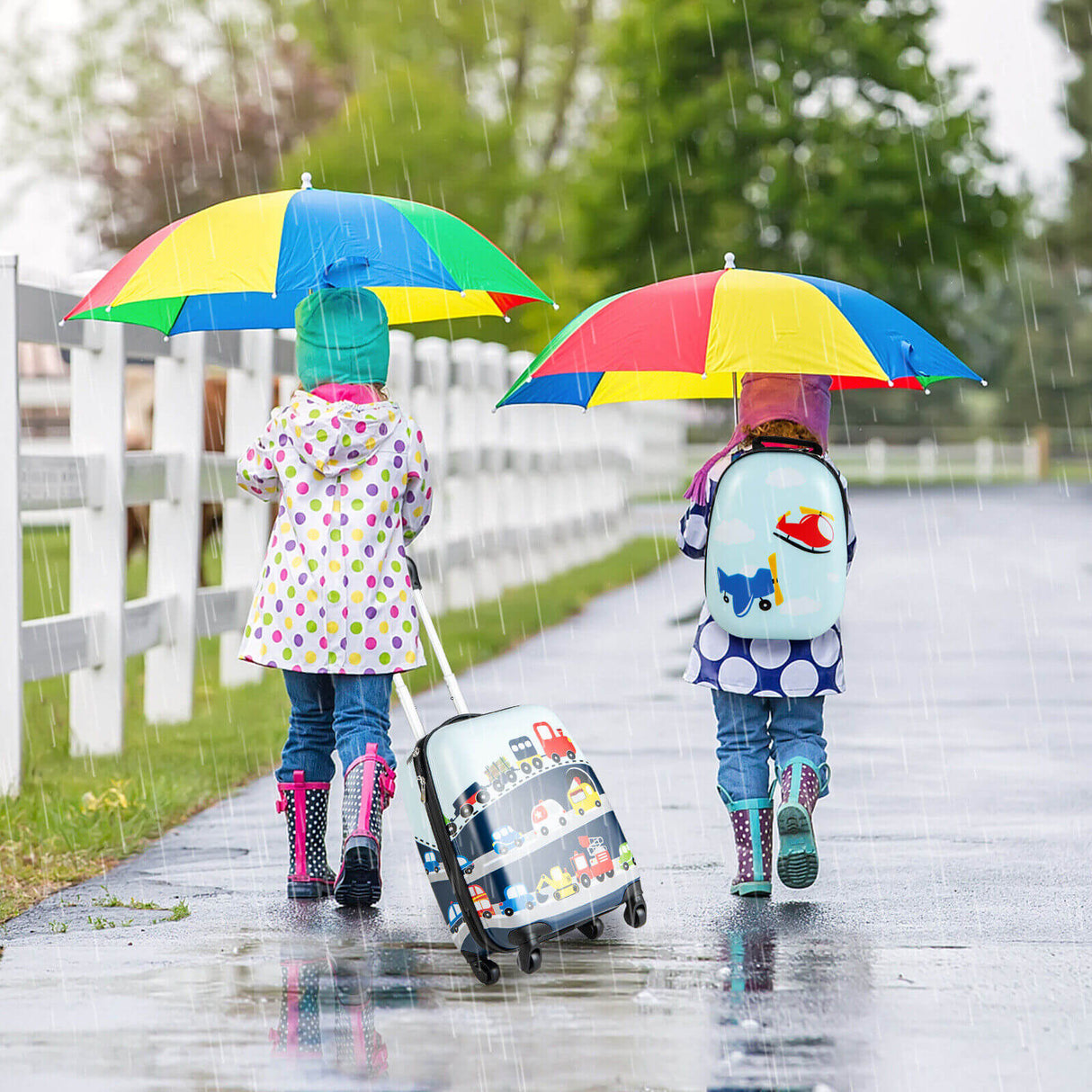 Juego de equipaje de mano de 2 piezas para niños con mochila de 12 pulgadas