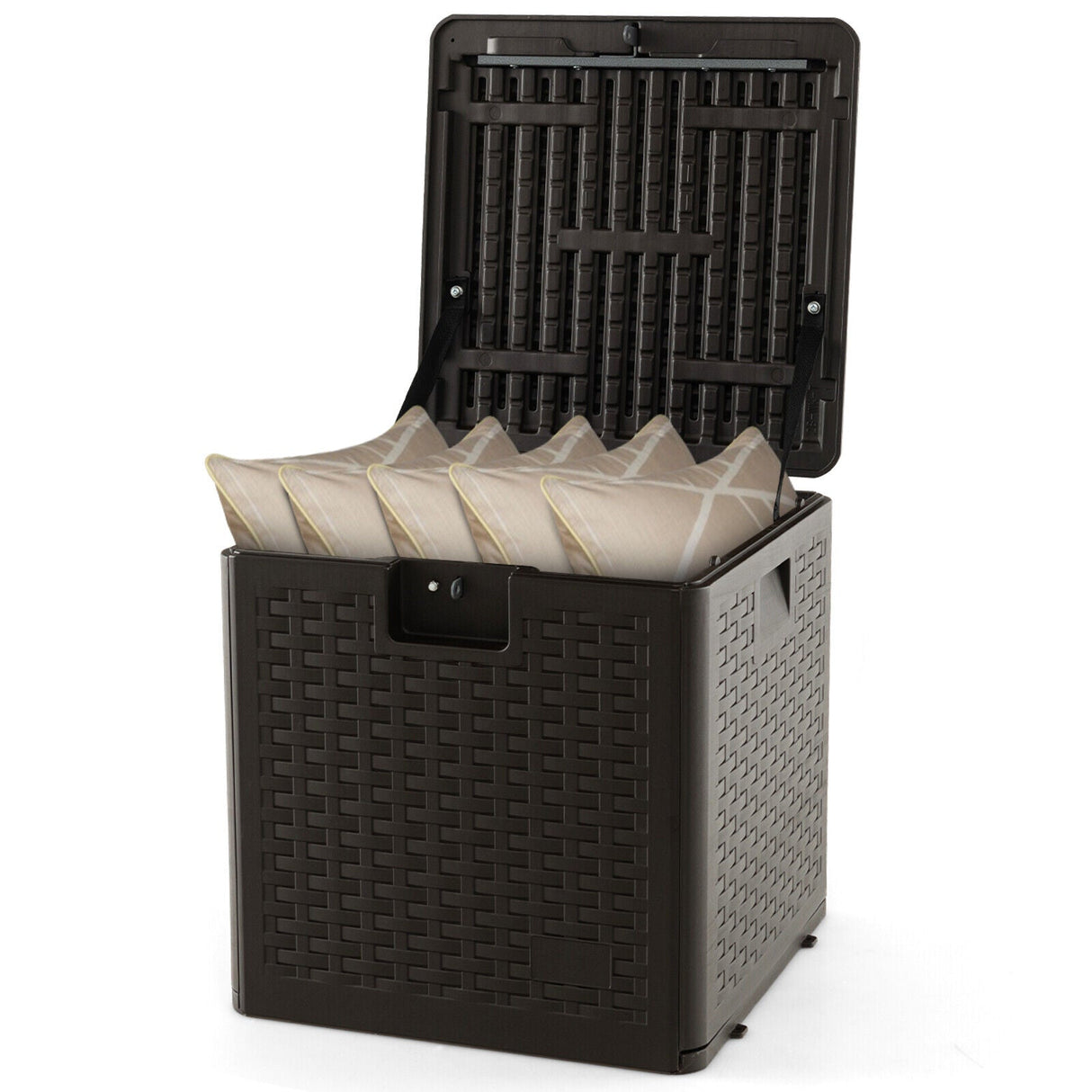 Contenedor de almacenamiento para todo tipo de clima de 31/73/100 galones con tapa con cerradura-S