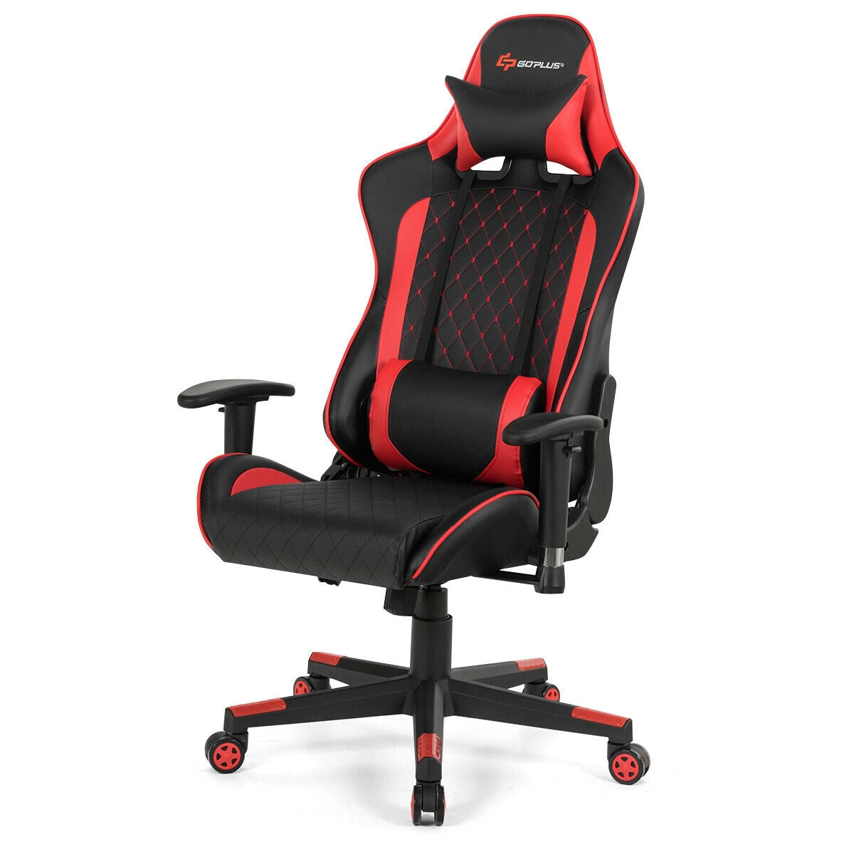 Silla de juego con masaje, soporte lumbar y reposacabezas