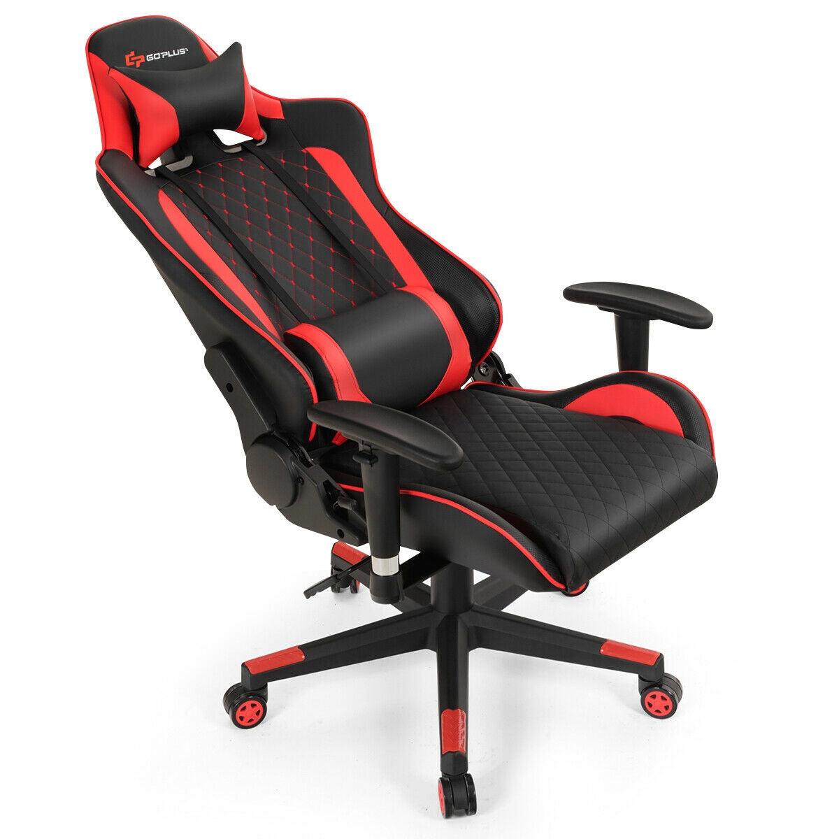 Silla de juego con masaje, soporte lumbar y reposacabezas