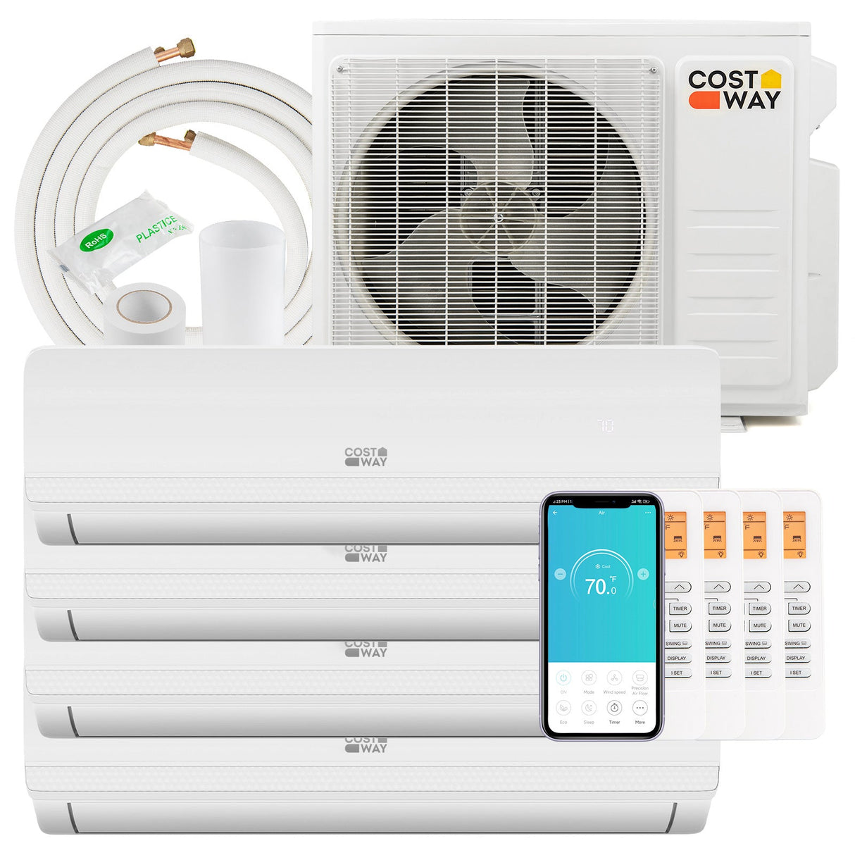 36000 BTU 4 Zone 19 SEER2 Mini Split AC with Heat Pump