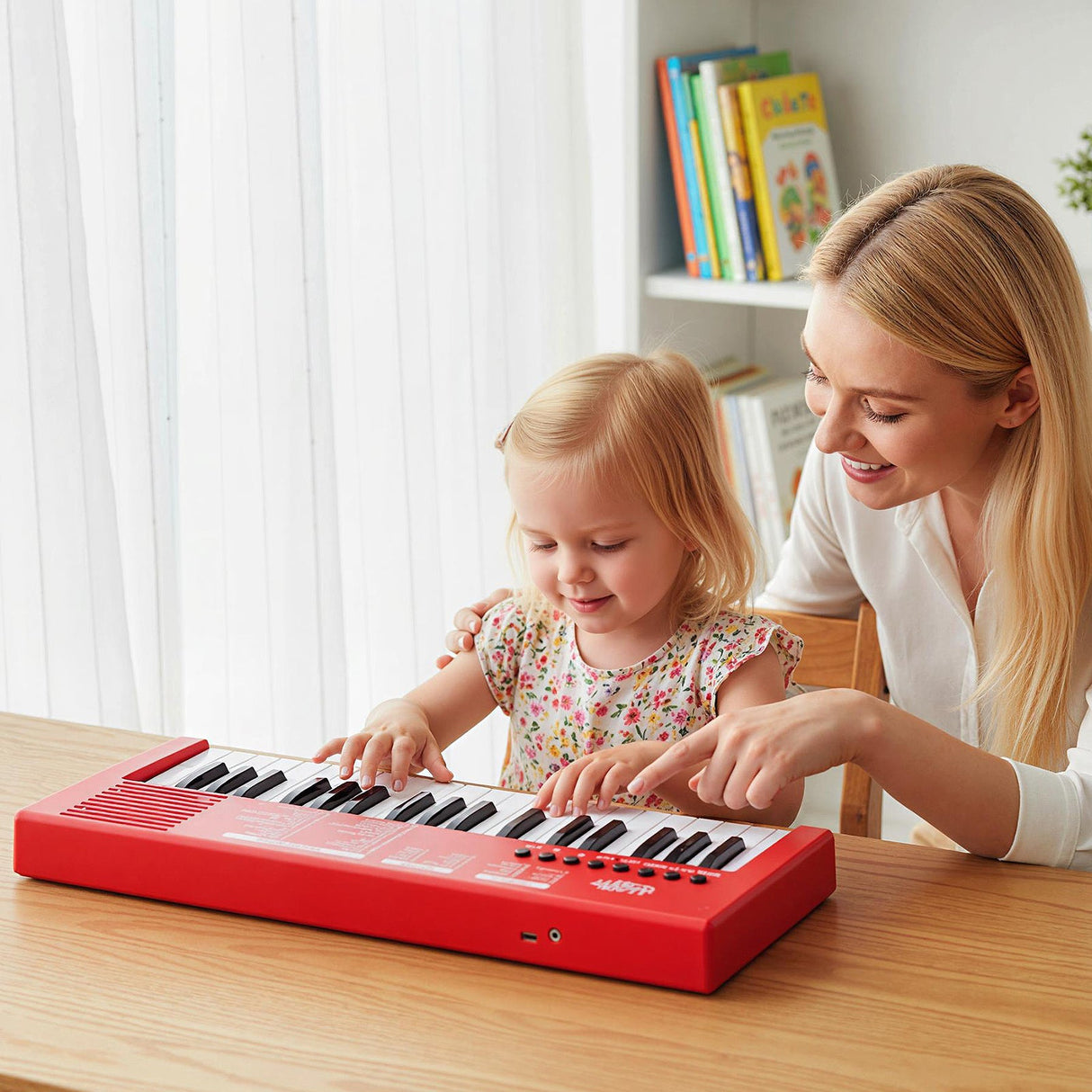 Teclado de piano para niños de 37 teclas con 8 ritmos y micrófono