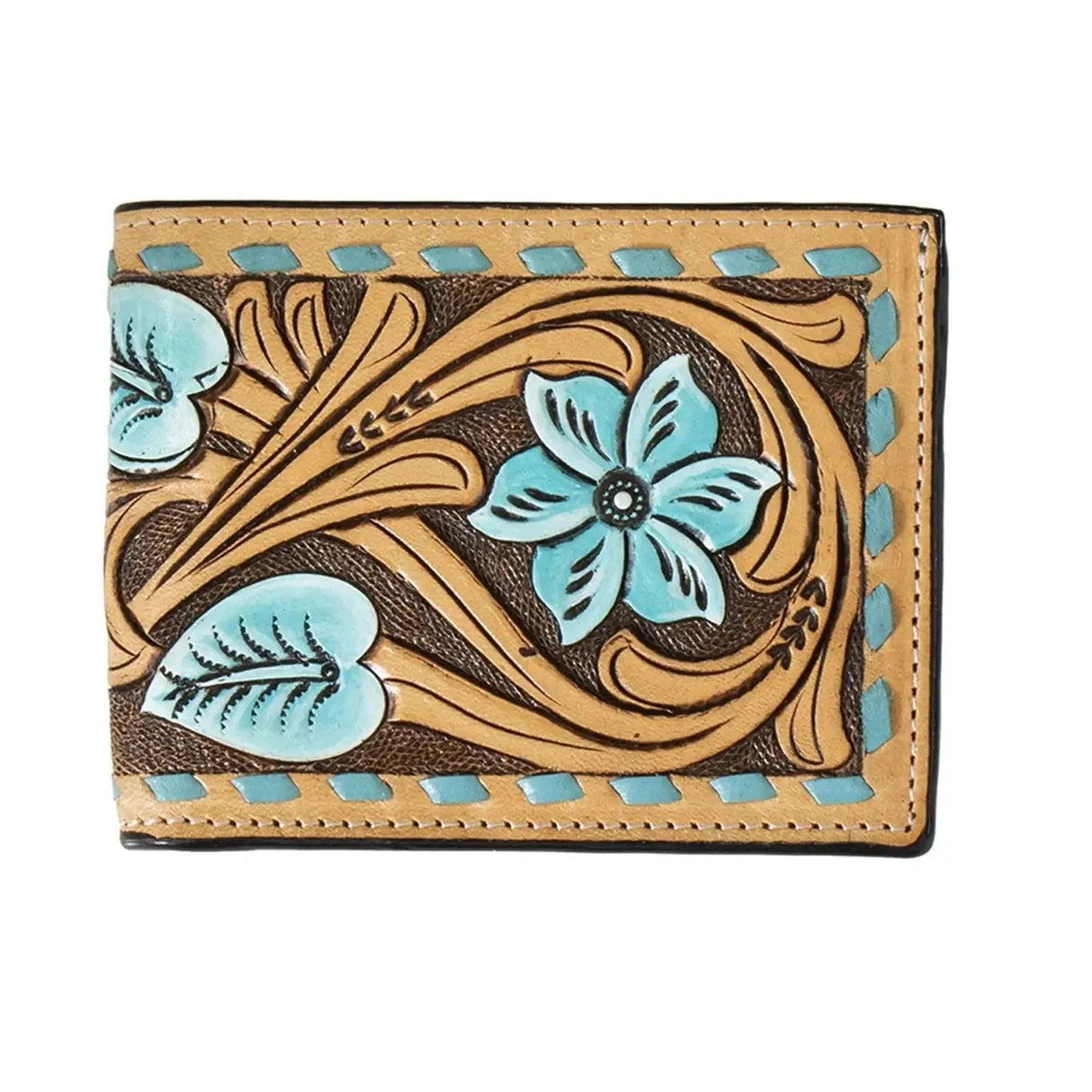 Billetera plegable 3D Turquoise Frontier para hombre
