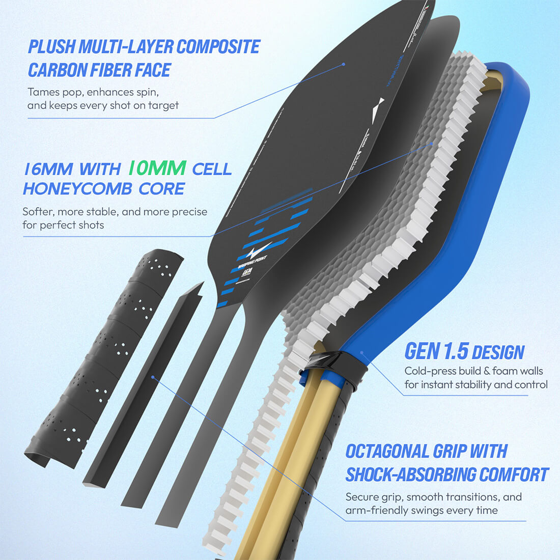 Pala de Pickleball Rhythm - Híbrida