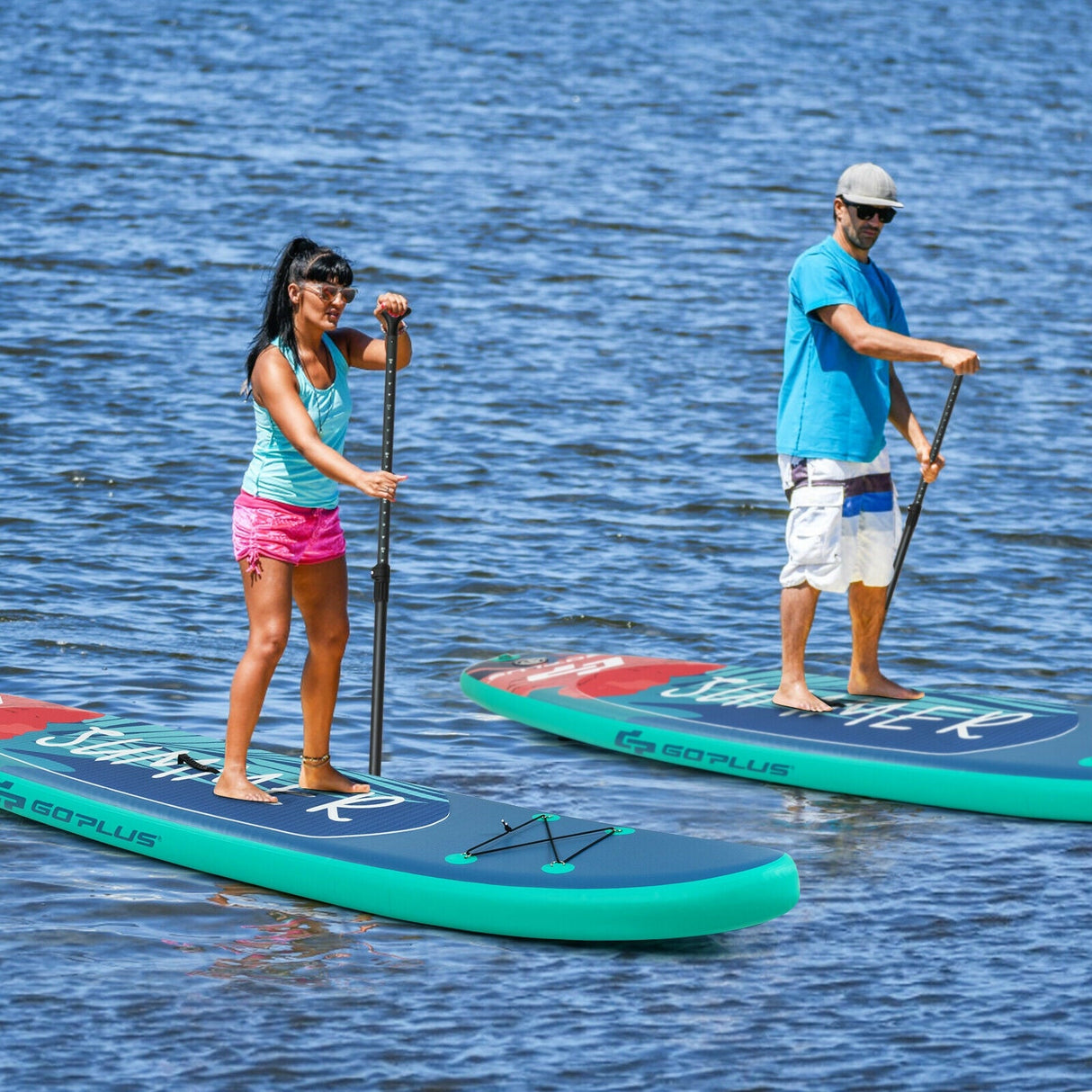 10 Feet Inflatable Stand Up Paddle Board with Backpack Leash Aluminum Paddle