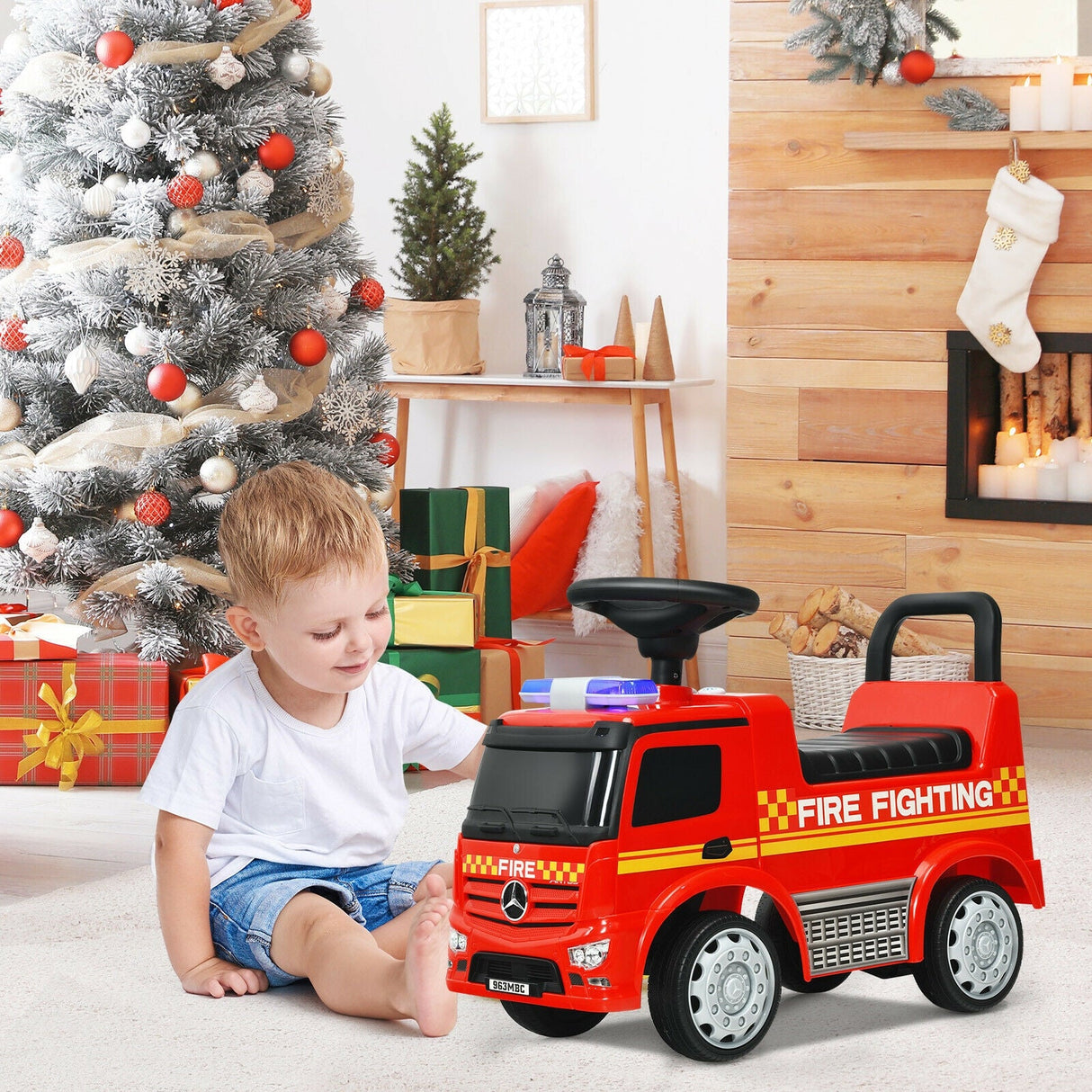 Coche de Carreras de Bomberos Mercedes Benz con Licencia para Niños