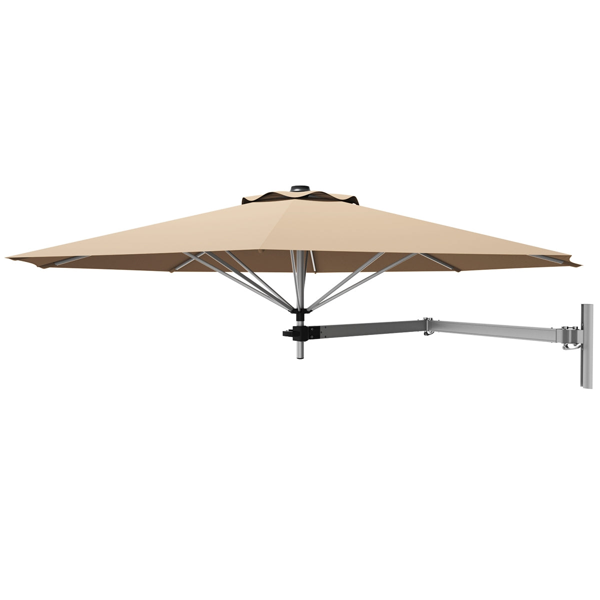 Paraguas de parasol inclinable, telescópico y plegable, de 2,4 metros, para montar en la pared