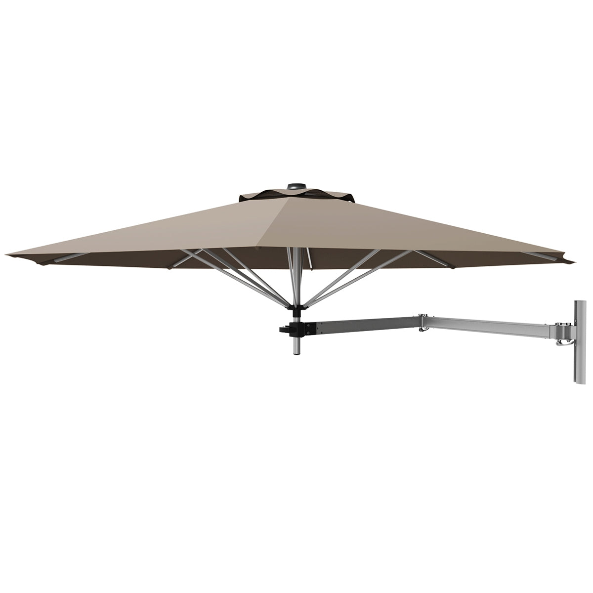 Paraguas de parasol inclinable, telescópico y plegable, de 2,4 metros, para montar en la pared