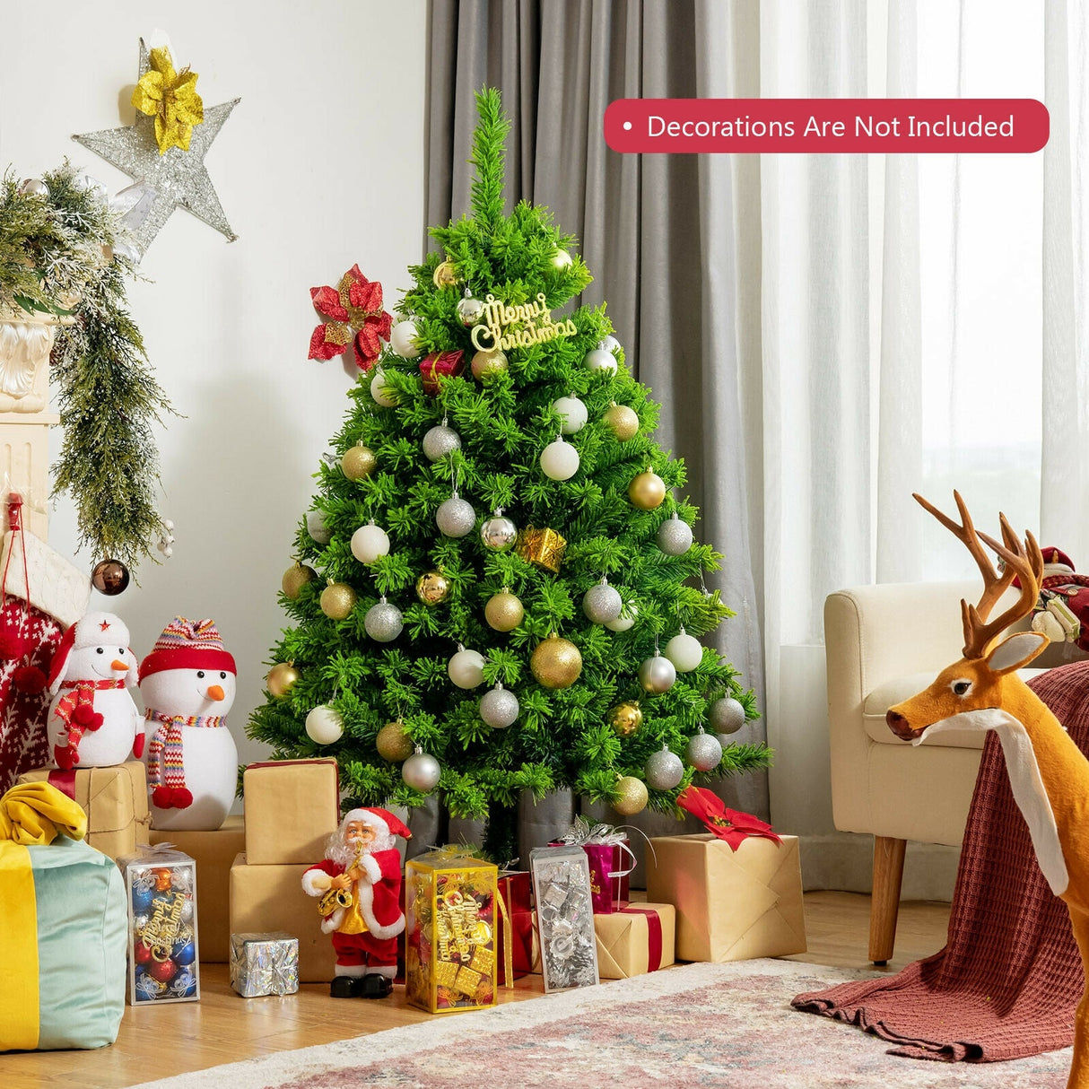 Árbol de Navidad artificial nevado con soporte metálico