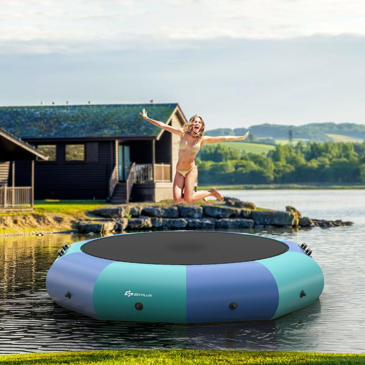 Trampolín hinchable con almohadilla salpicable de 10 pies