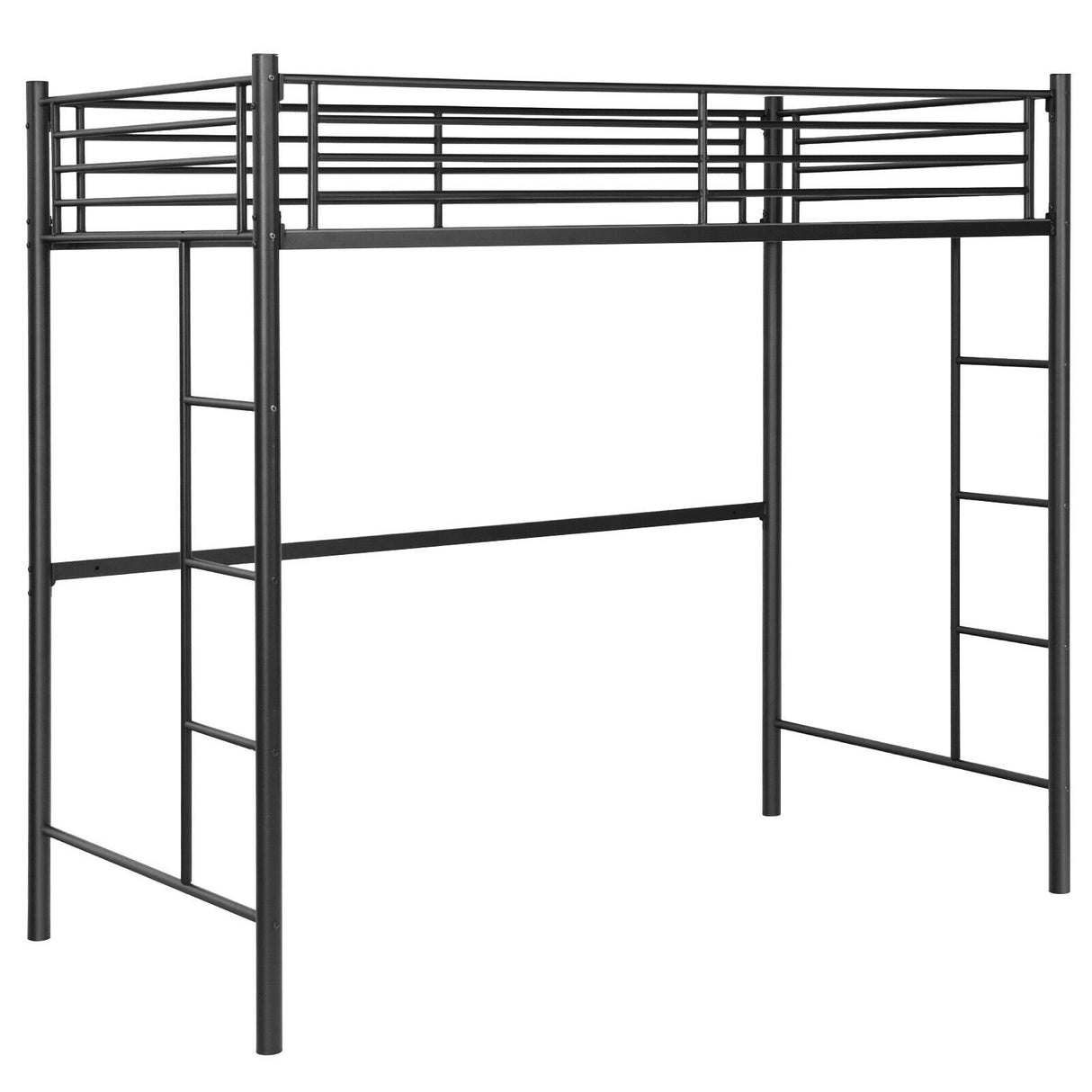 Litera alta individual con 2 escaleras y barandilla de seguridad de longitud completa