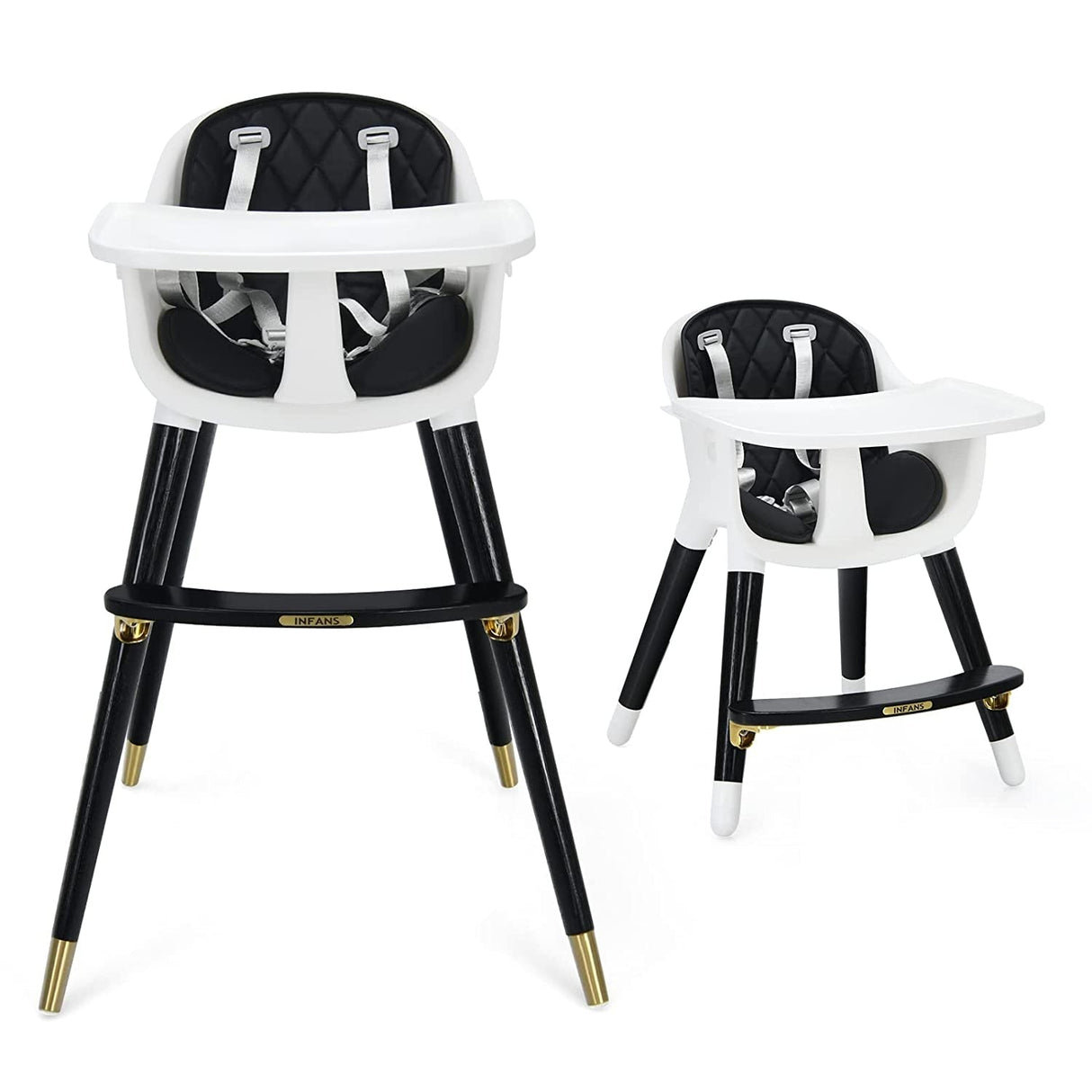 Trona ajustable 3 en 1 para bebés con cojín de asiento suave para niños pequeños