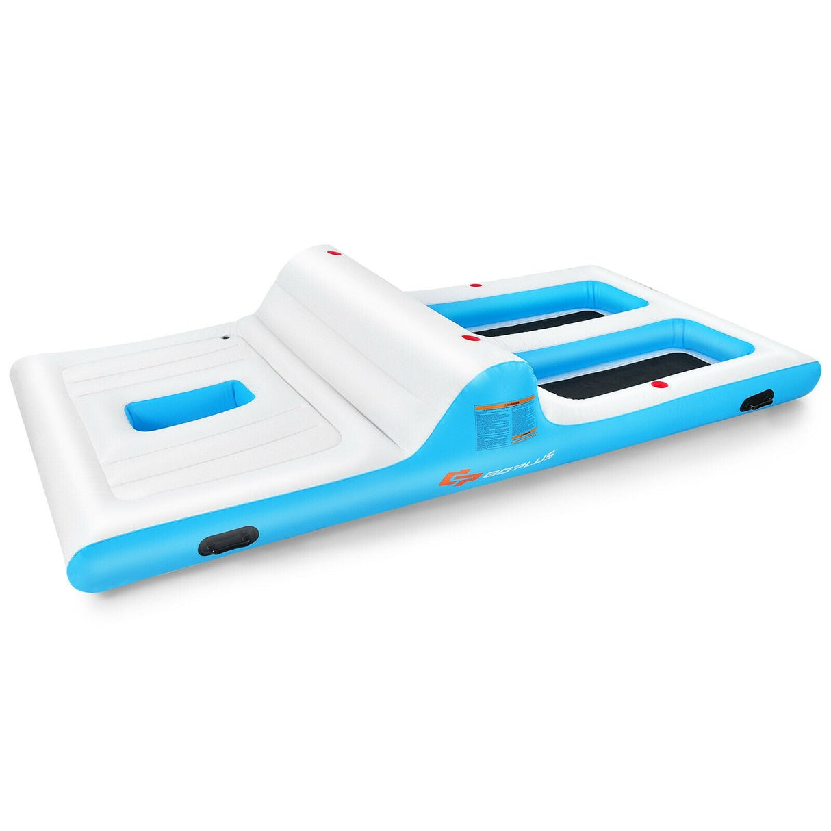 Balsa Inflable de Descanso para 4 Personas con Bomba de Aire Eléctrica de 130W - Blanca