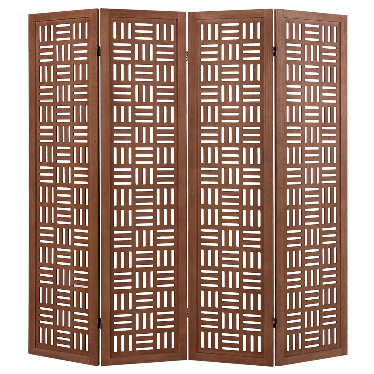 4-Panel Solid Wood Room Divider Folding Partition Stand