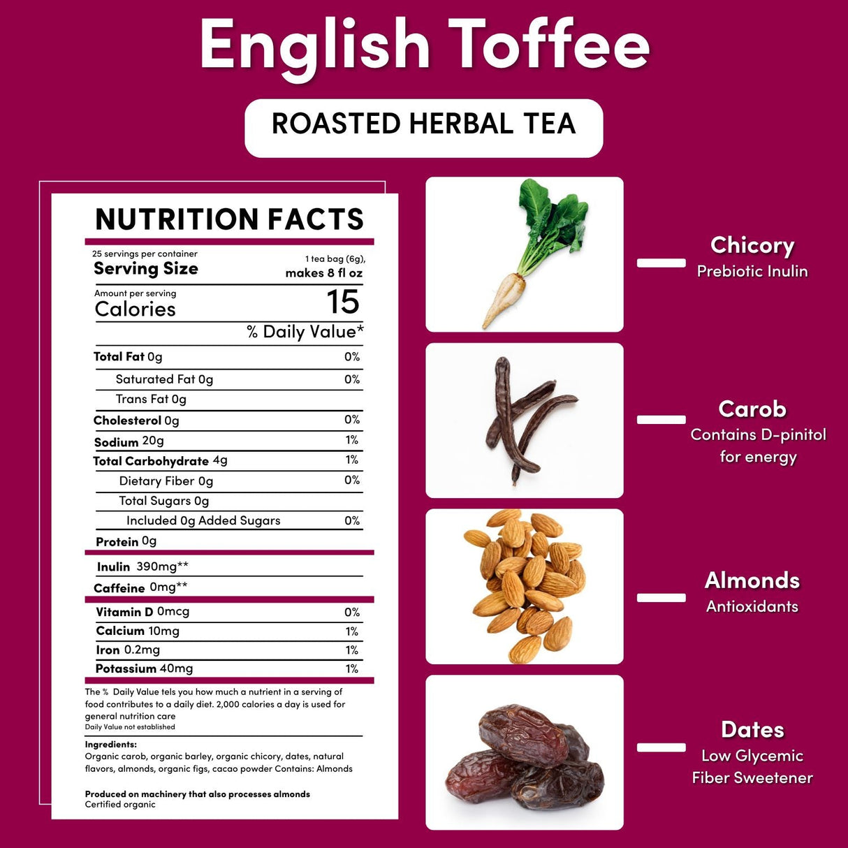 Té Herbal Tostado Sabor Toffee Inglés