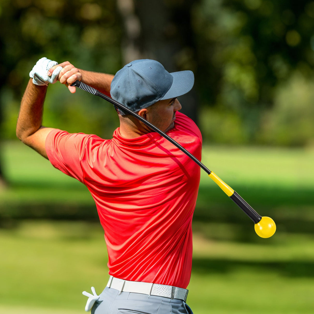 Ayuda de entrenamiento de swing de golf de 40 pulgadas con cabeza pesada para agarre, ritmo y equilibrio