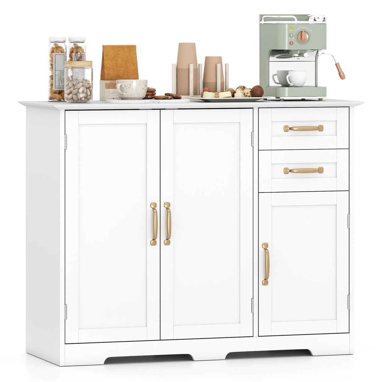 Aparador de cocina moderno de 40 pulgadas con 2 cajones y estante ajustable
