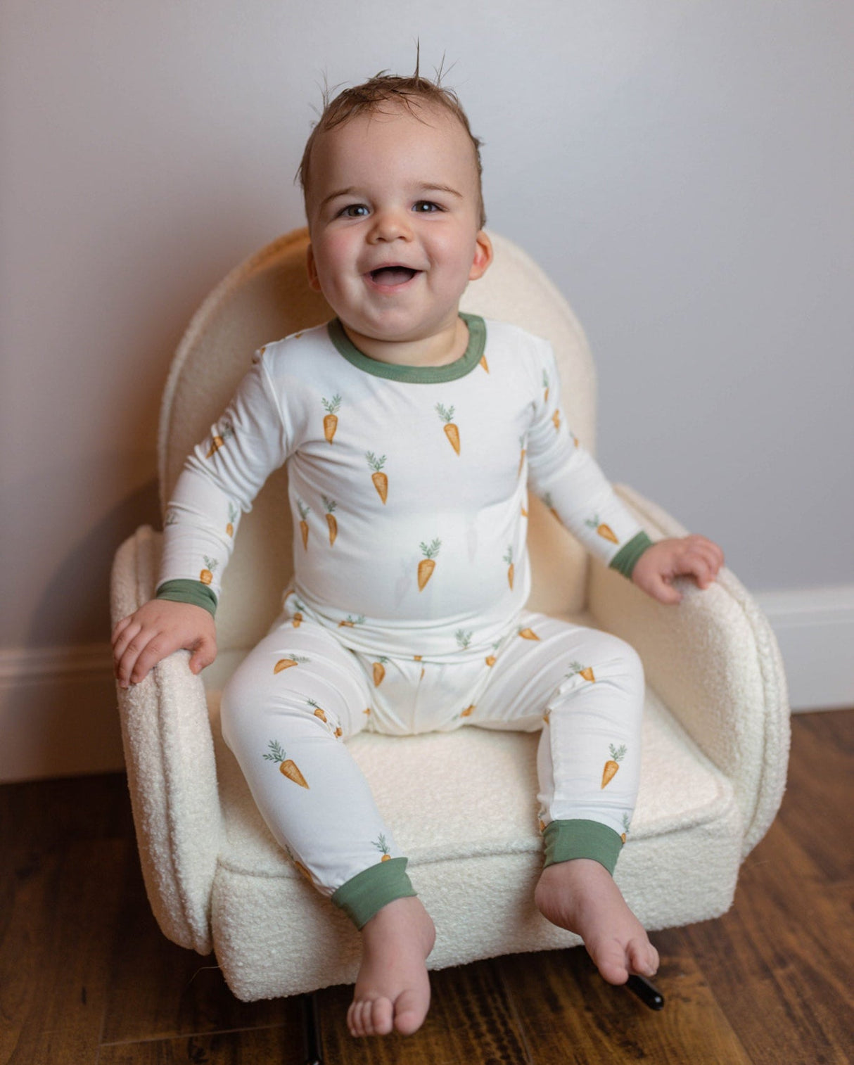 Pijama de bambú de 2 piezas "Keep Calm and Carrot On"
