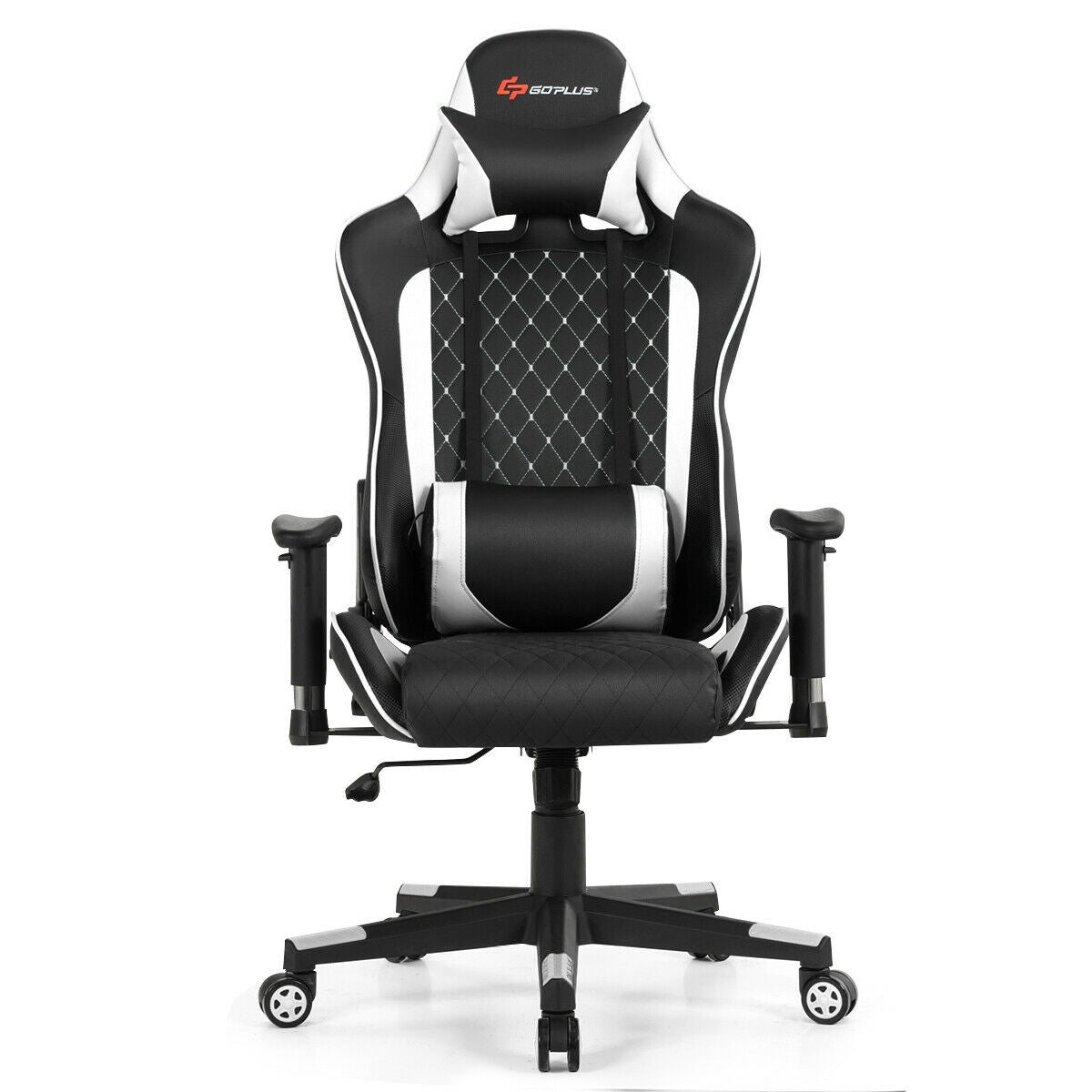 Silla de juego con masaje, soporte lumbar y reposacabezas