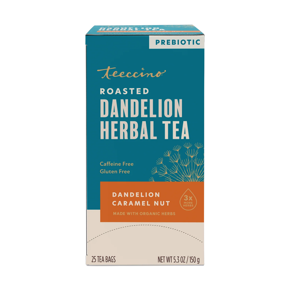 Té de hierbas tostadas de diente de león, caramelo y nuez