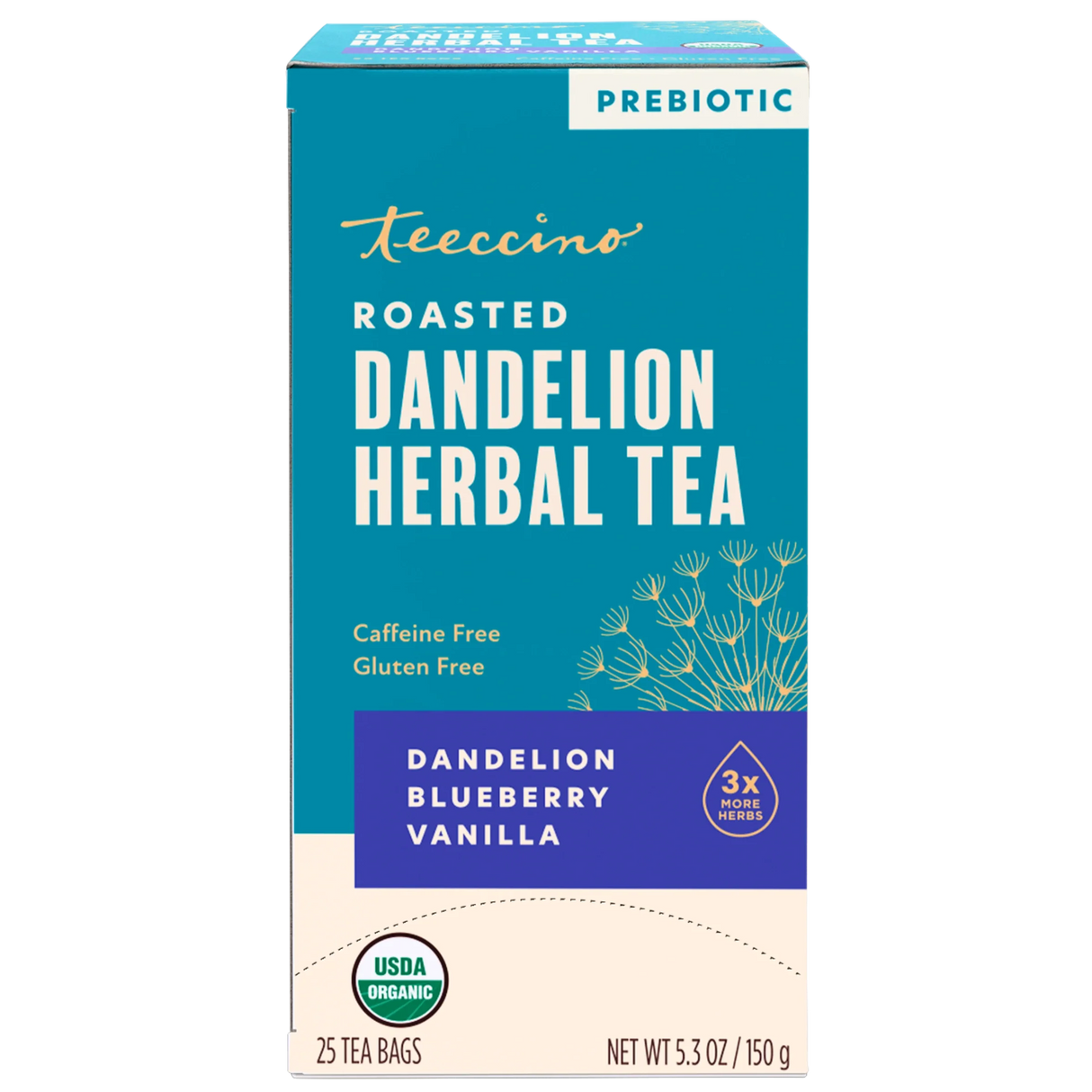 Té de hierbas tostado de diente de león, arándanos y vainilla