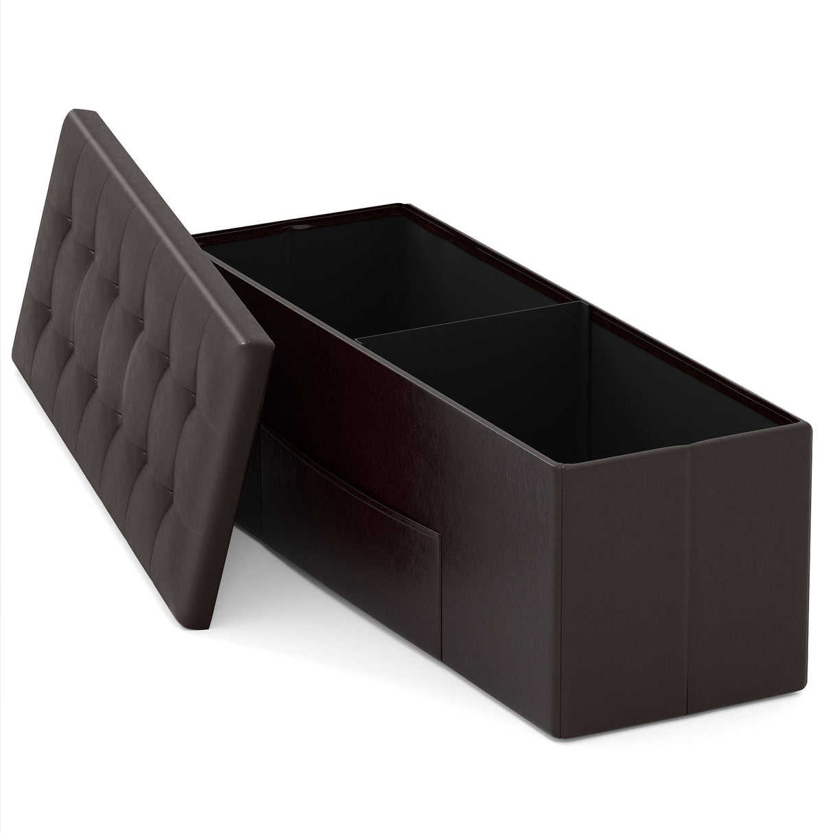 Banco otomano de almacenamiento plegable de 43 pulgadas, reposapiés, taburete, banco para pie de cama