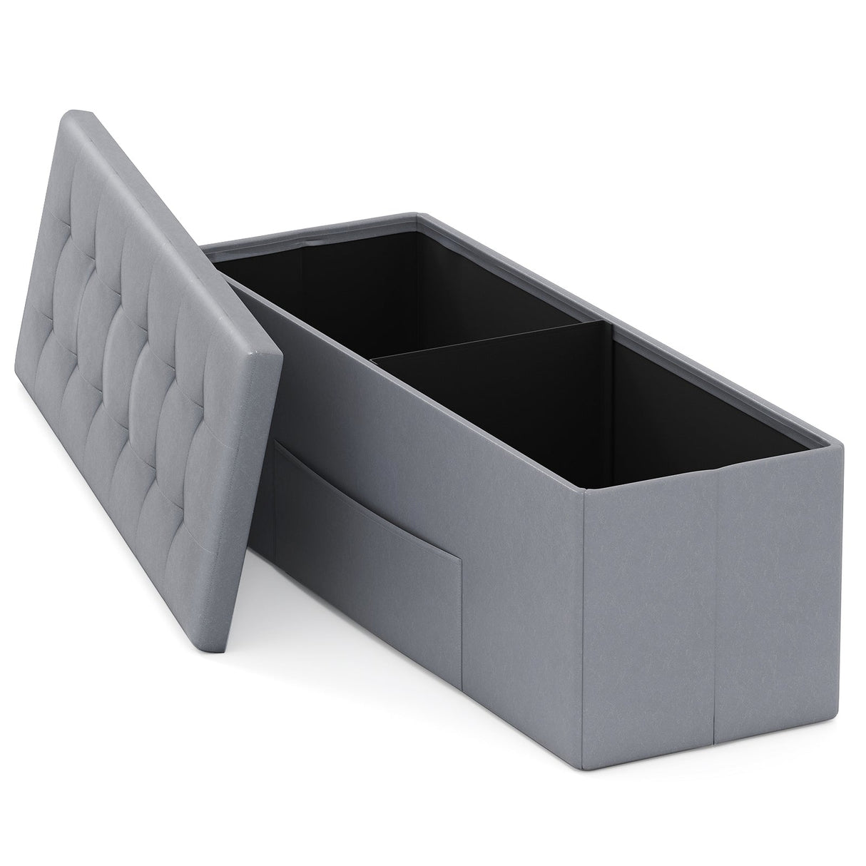 Banco otomano de almacenamiento plegable de 43 pulgadas, reposapiés, taburete, banco para pie de cama