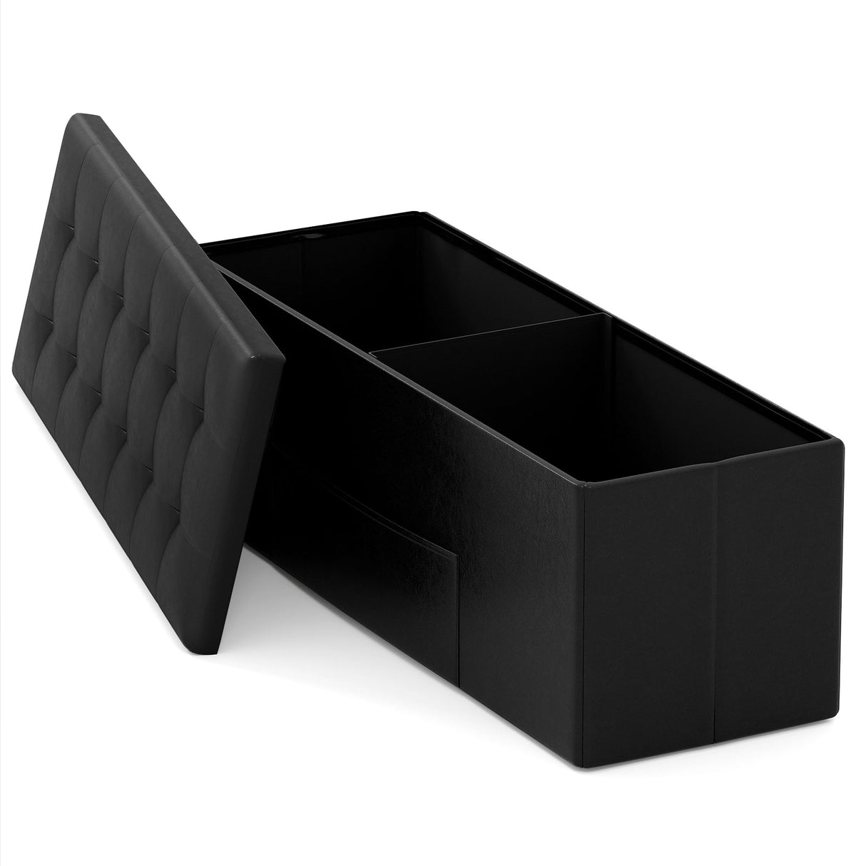Banco otomano de almacenamiento plegable de 43 pulgadas, reposapiés, taburete, banco para pie de cama