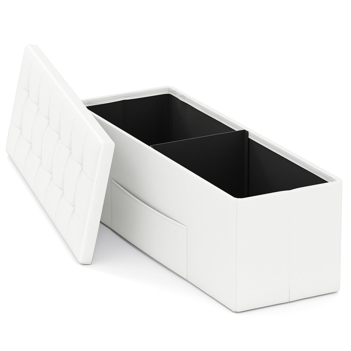 Banco otomano de almacenamiento plegable de 43 pulgadas, reposapiés, taburete, banco para pie de cama