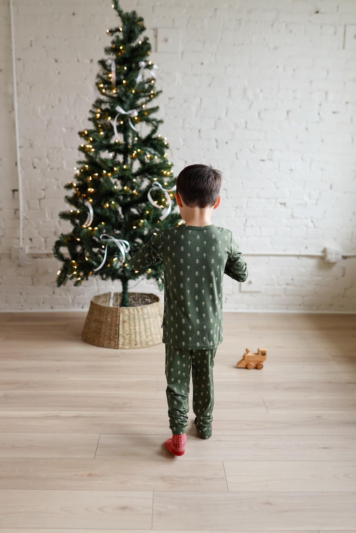 Pijama de bambú de árbol de Navidad - Conjunto de 2 piezas