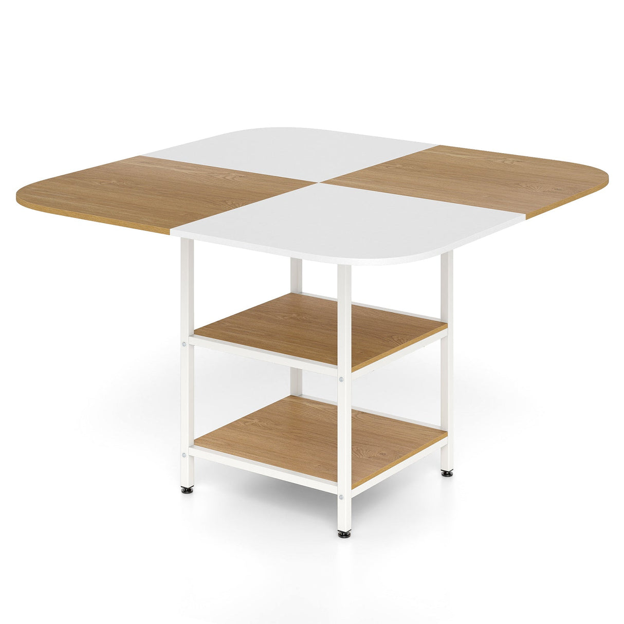 Mesa de comedor moderna cuadrada de 47.5 pulgadas con tablero de colores mezclados