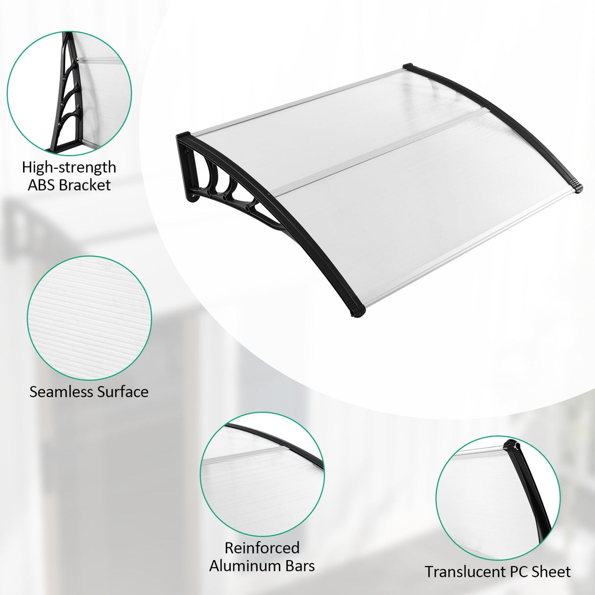 Toldo para ventana de puerta delantera de exterior de 48 x 40 pulgadas