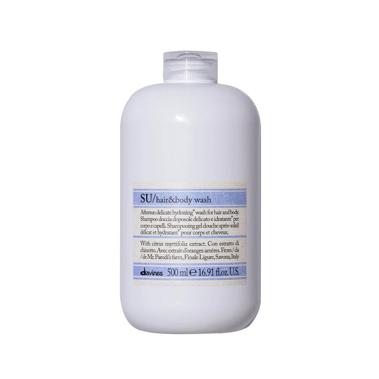 Davines SU Post Sun Shampoo for Hair and Body, 16.91 fl oz - Gentle Cleansing After Sun Exposure
