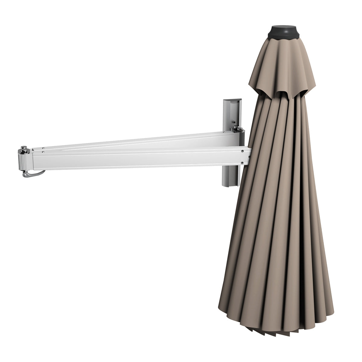 Paraguas de parasol inclinable, telescópico y plegable, de 2,4 metros, para montar en la pared