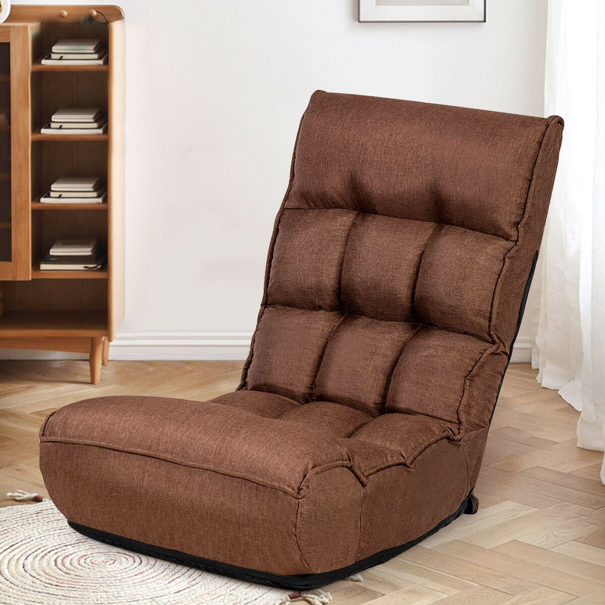 Sofá perezoso plegable con silla de suelo ajustable de 4 posiciones