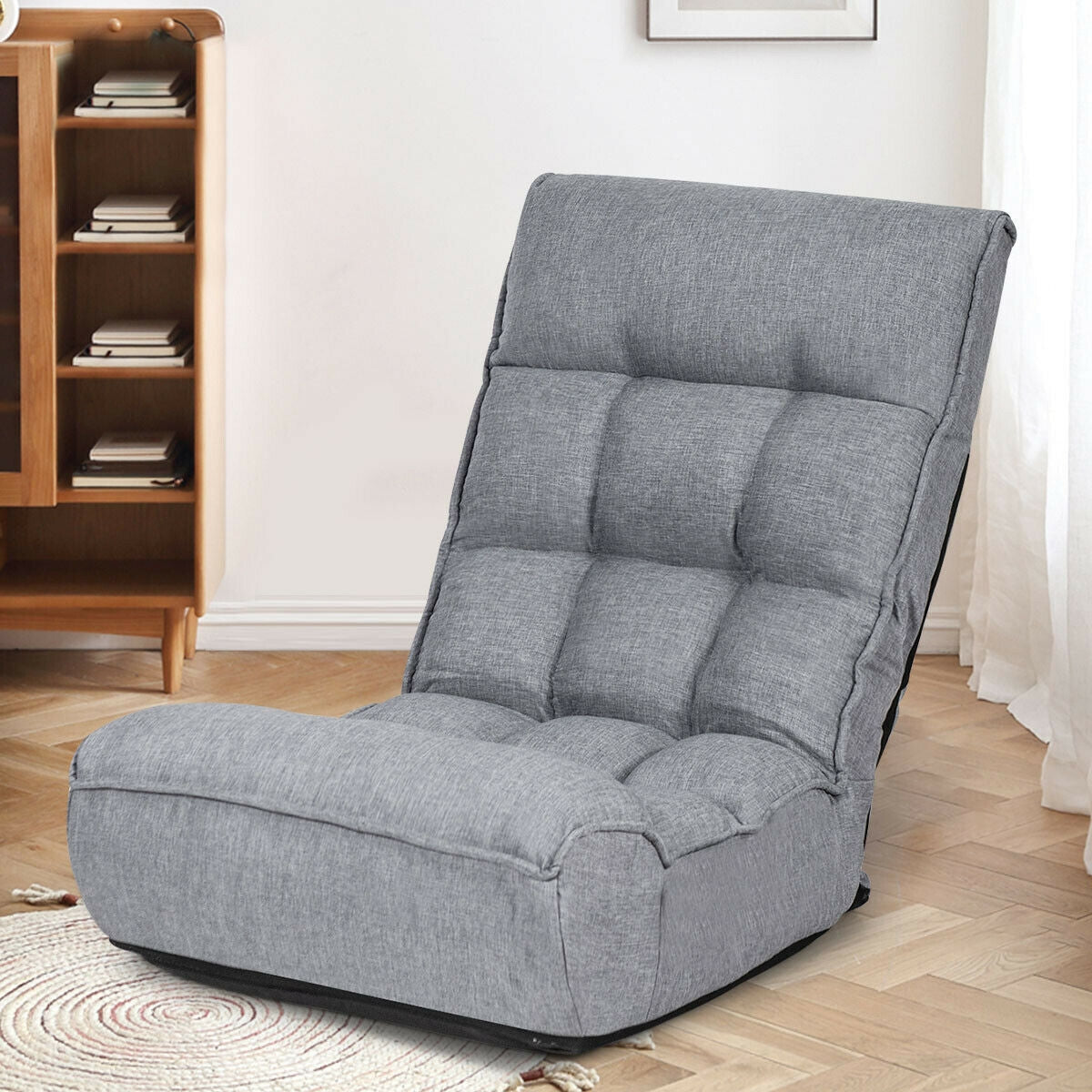Sofá perezoso plegable con silla de suelo ajustable de 4 posiciones