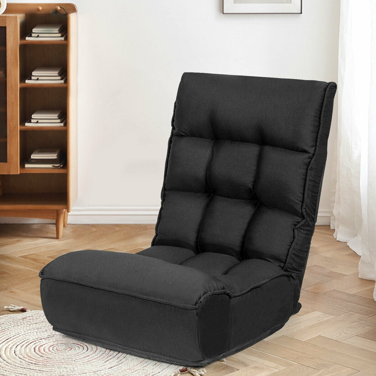 Sofá perezoso plegable con silla de suelo ajustable de 4 posiciones