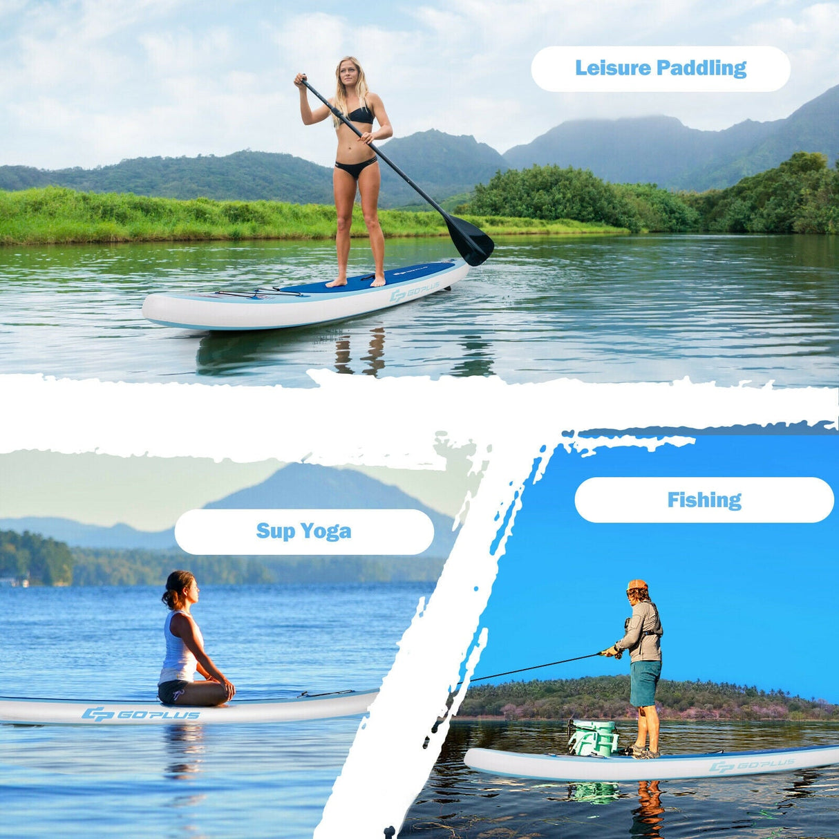 Tabla de paddle surf inflable de 10 pies con remo y bomba ajustables