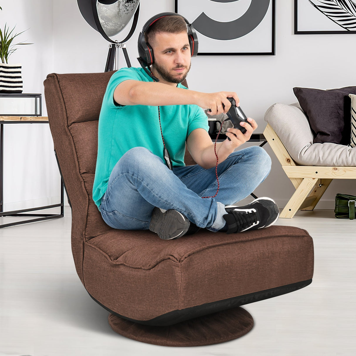 Silla de juego plegable de suelo de 5 posiciones