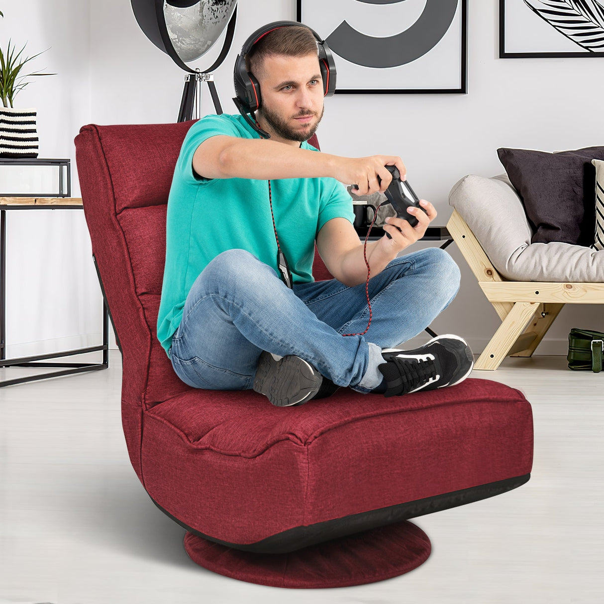 Silla de juego plegable de suelo de 5 posiciones