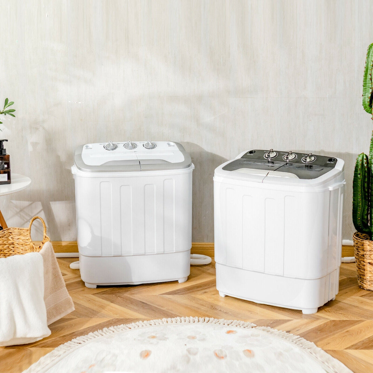 Mini lavadora semi-automática de doble tina de 8 libras con centrifugadora portátil