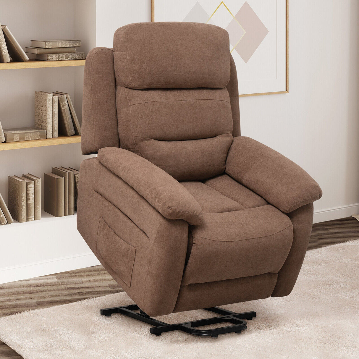 Sofá reclinable eléctrico con bolsillo lateral y control remoto