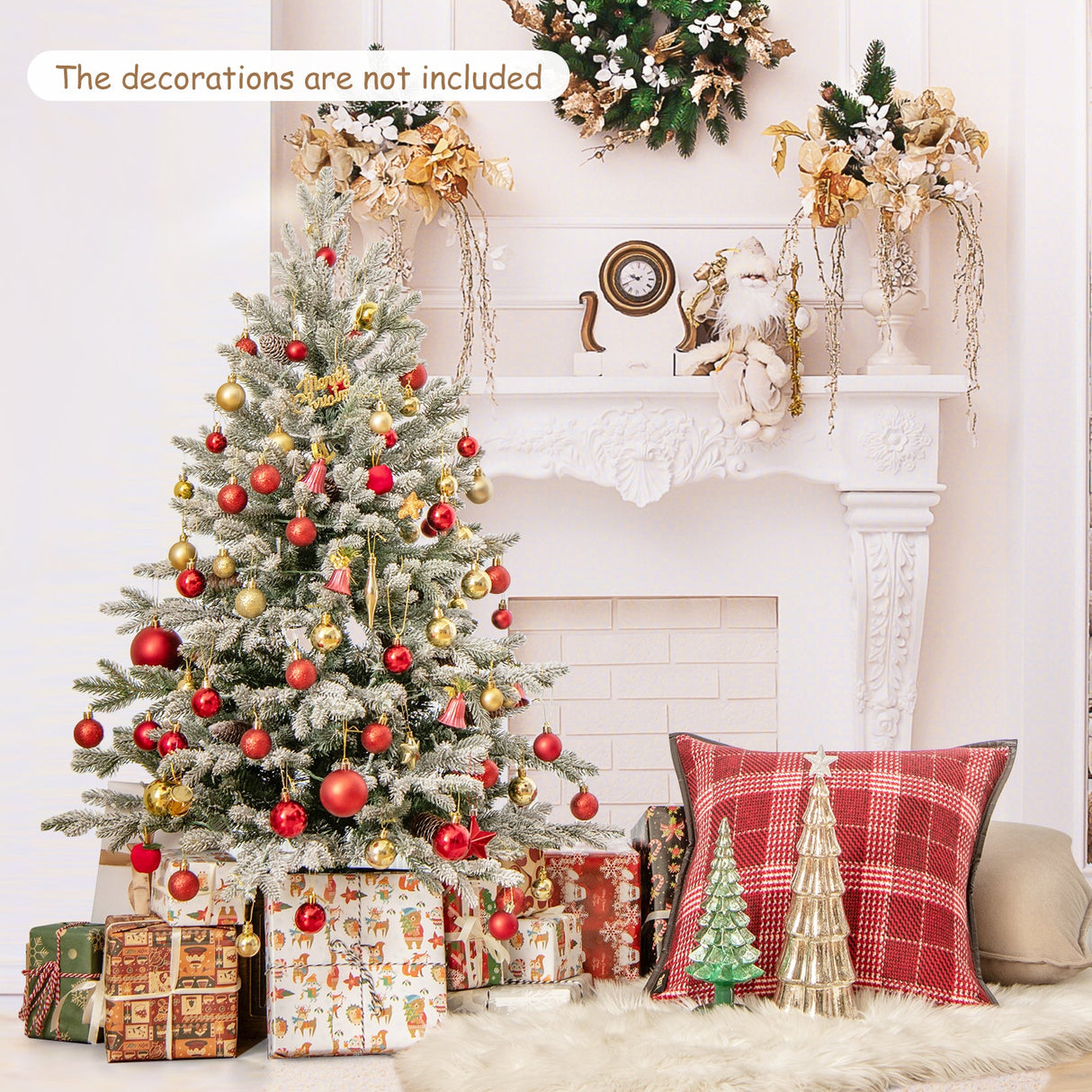 Árbol de Navidad artificial preiluminado para entrada de 4 FT con 100 luces LED