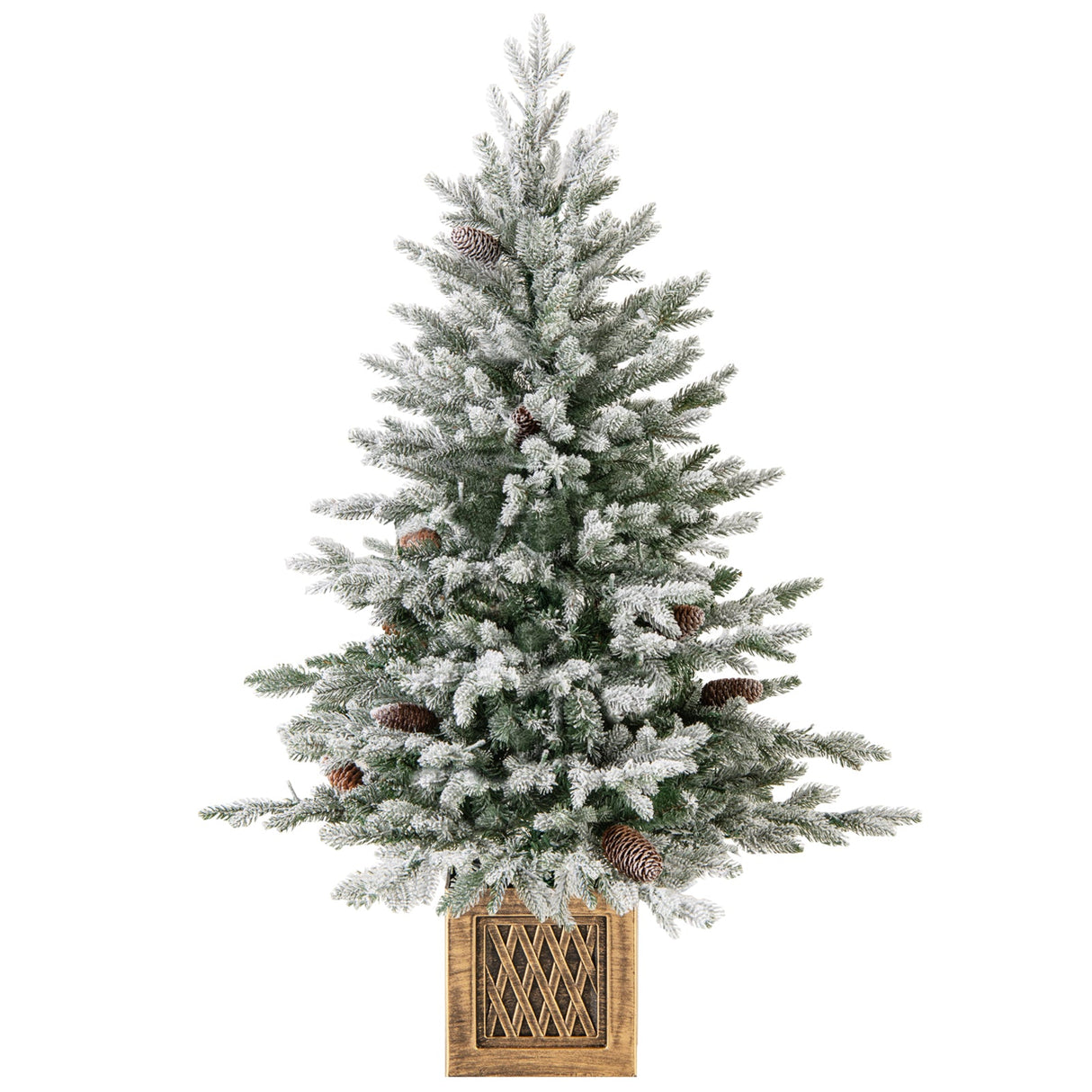 Árbol de Navidad artificial preiluminado para entrada de 4 FT con 100 luces LED