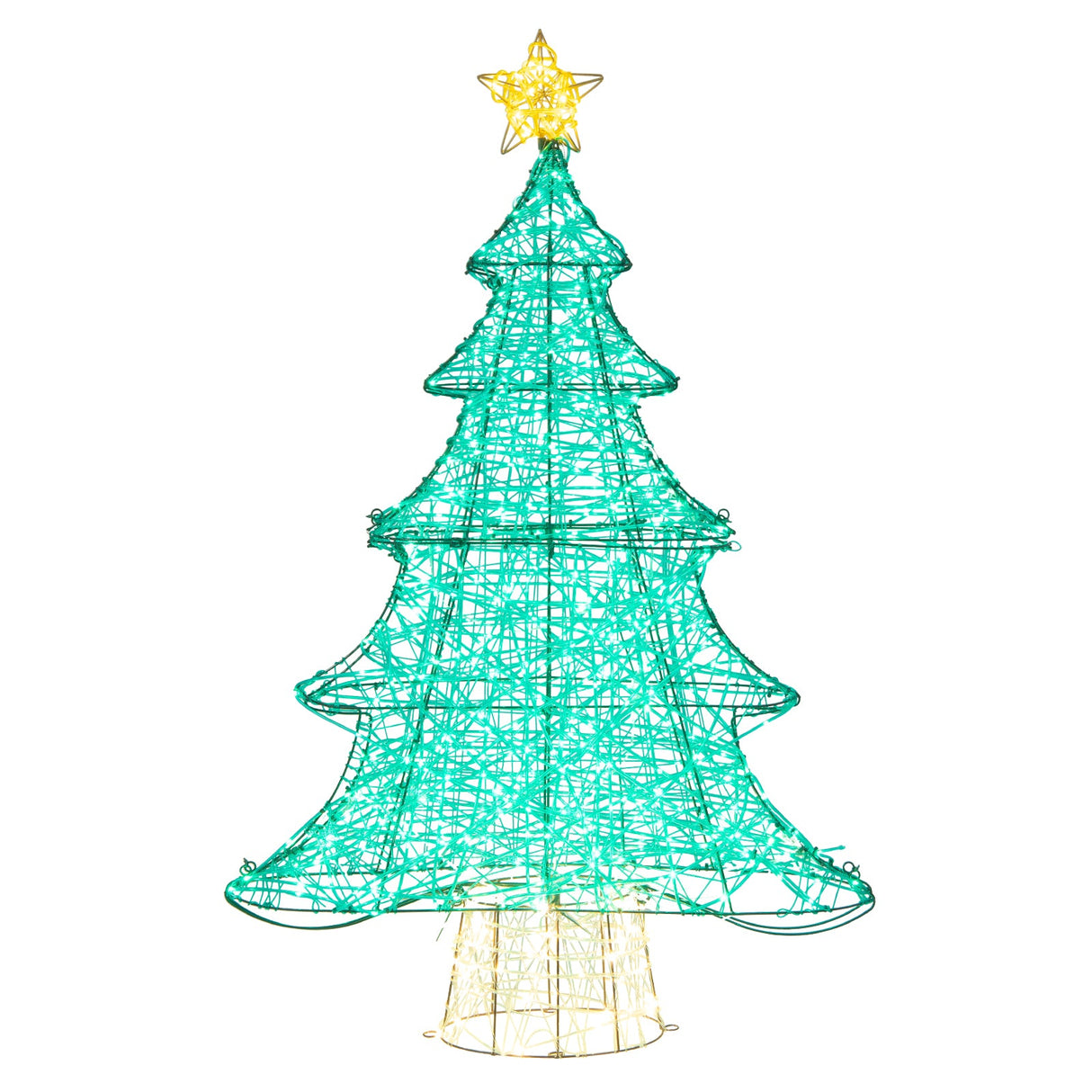 Árbol de Navidad Artificial Iluminado de 4 Pies con 520 Luces LED y Estrella Superior