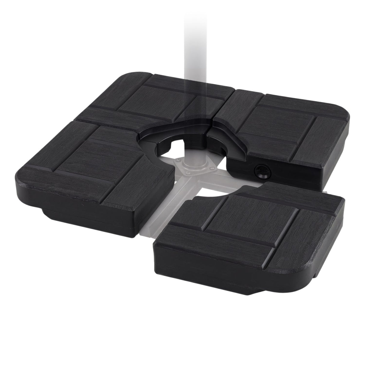 Base de sombrilla excéntrica de voladizo de 4 piezas y 188 libras para patio - Negra